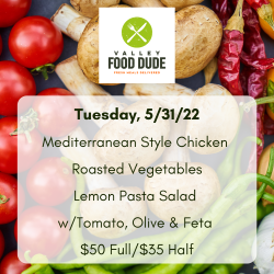 Tuesday, 5/31/22 - Mediterranean Chicken