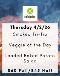 Thursday April 2:  Tri Tip +$5