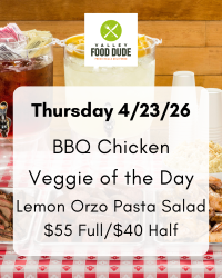 Thursday April 23: BBQ Chicken