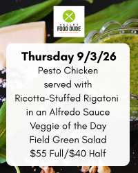 Thursday Sept 3:  Alfredo Pasta